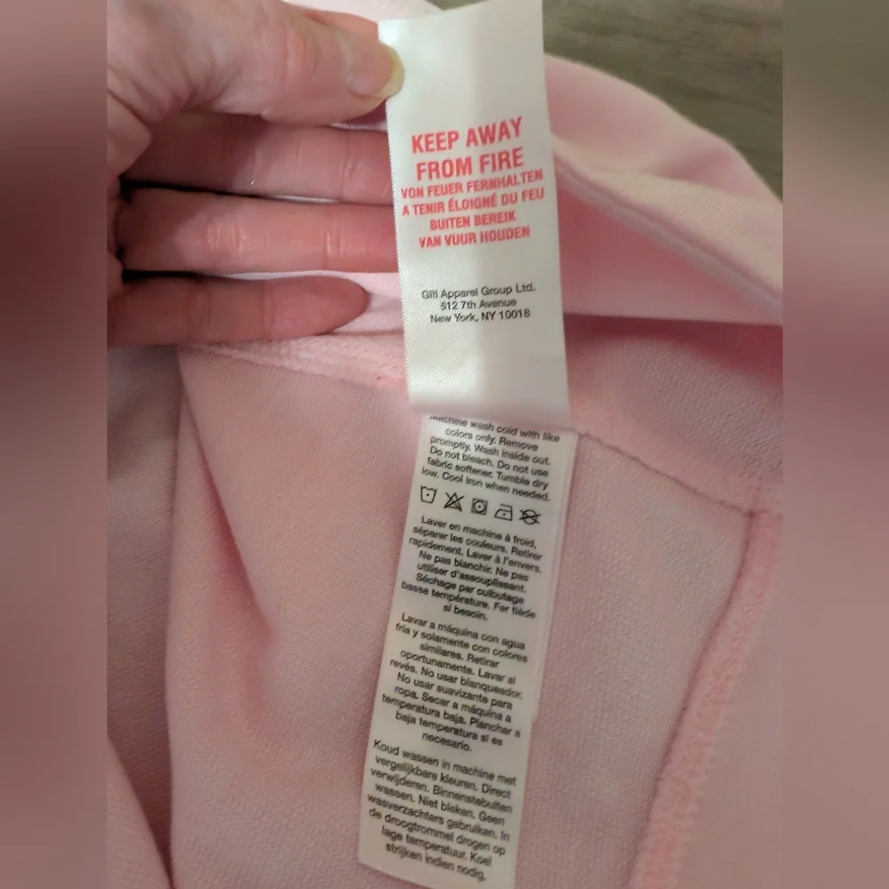 DKNY Hoodie Women's large pink Long sleeve kangaroo pockets nwt - Picture 15 of 16